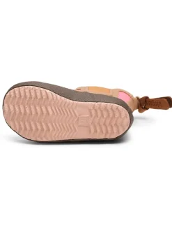 Gummistiefel in Hellbraun/ Pink