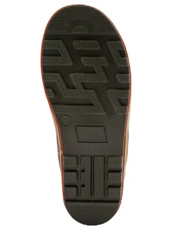 Gummistiefel in Khaki/ Orange