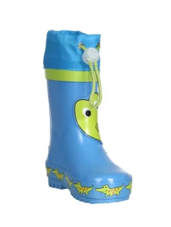 Gummistiefel Krokodil in Blau/Grün