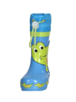 Gummistiefel Krokodil in Blau/Grün