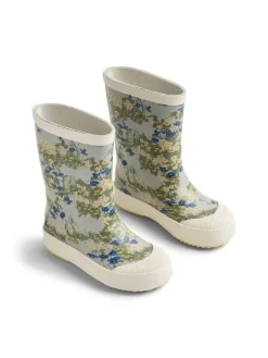 Gummistiefel "Muddy" in Creme/ Blau/ Grün