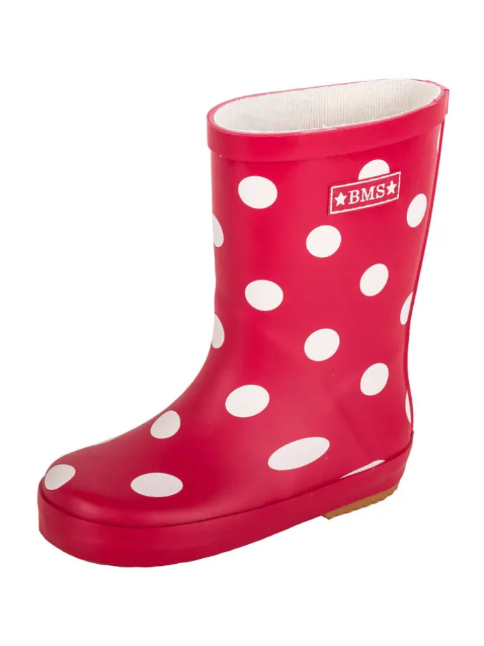 Gummistiefel "Naturkautschuck" in Rot mit Punkten