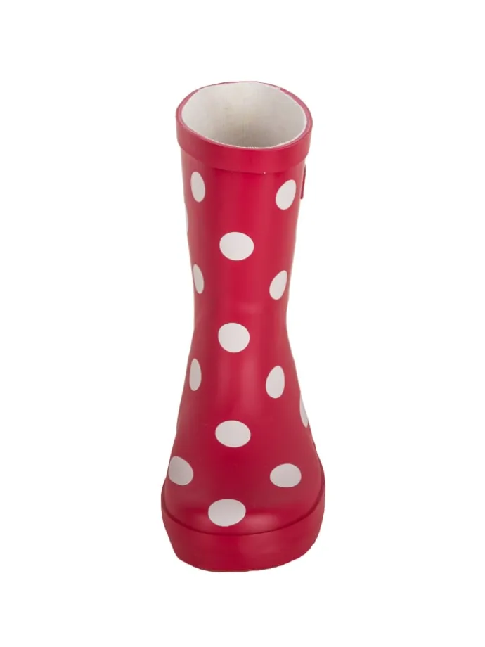 Gummistiefel "Naturkautschuck" in Rot mit Punkten