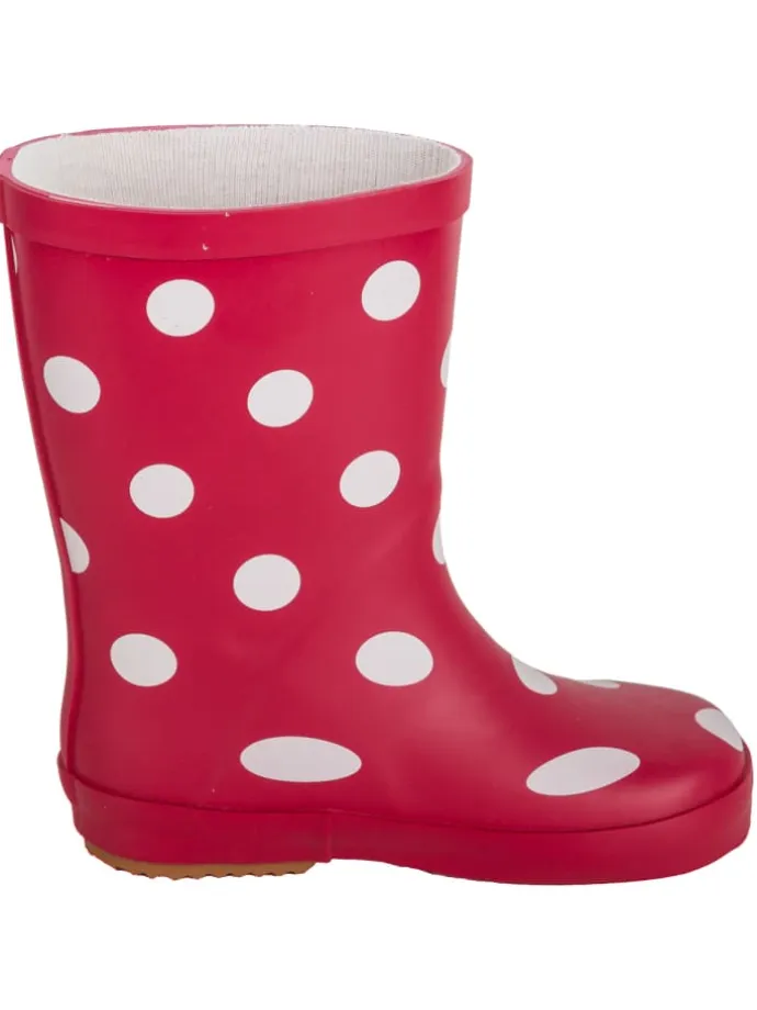 Gummistiefel "Naturkautschuck" in Rot mit Punkten