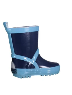 Gummistiefel uni in Marine/Hellblau