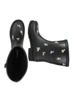 Gummistiefel Waldi Mops Halbschaft in schwarz