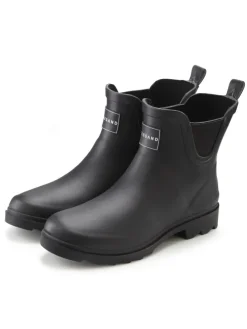 Gummistiefelette in schwarz