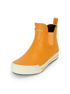 Gummistiefelette Short Story in Gelb/Weiß