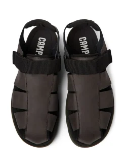 Halbsandalen in Braun/ Schwarz