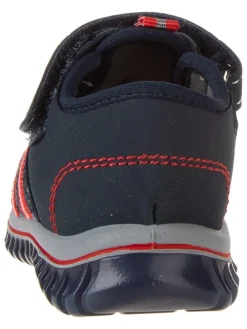 Halbsandalen in Dunkelblau/ Rot