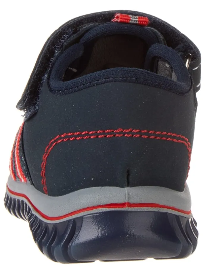 Halbsandalen in Dunkelblau/ Rot