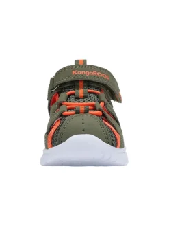 Halbsandalen in Khaki/Orange