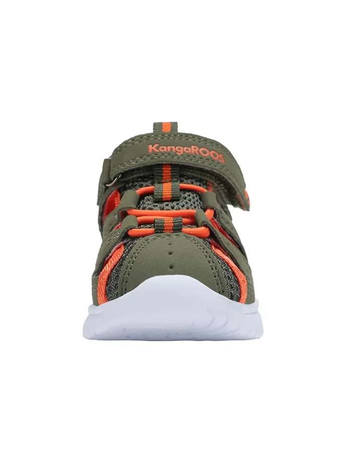 Halbsandalen in Khaki/Orange