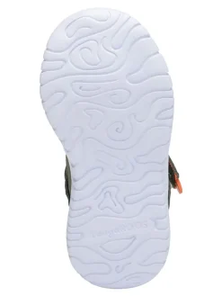 Halbsandalen in Khaki/Orange