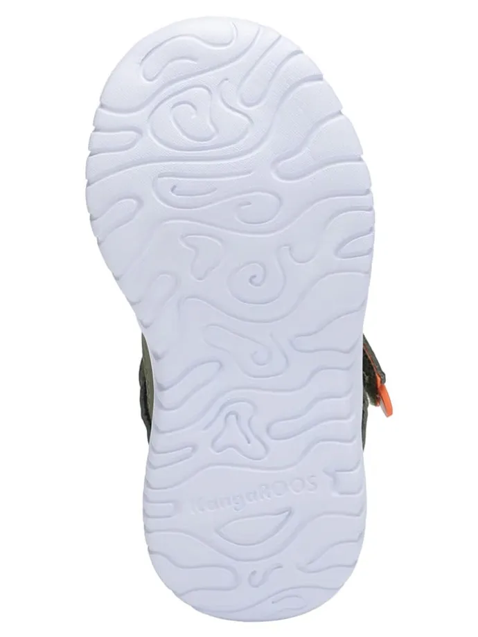 Halbsandalen in Khaki/Orange