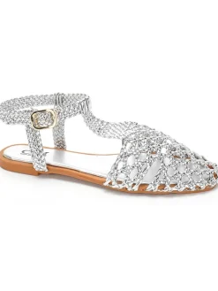 Halbsandalen in Silber