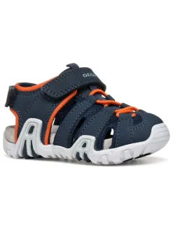 Halbsandalen "Kraze" in Dunkelblau/ Orange