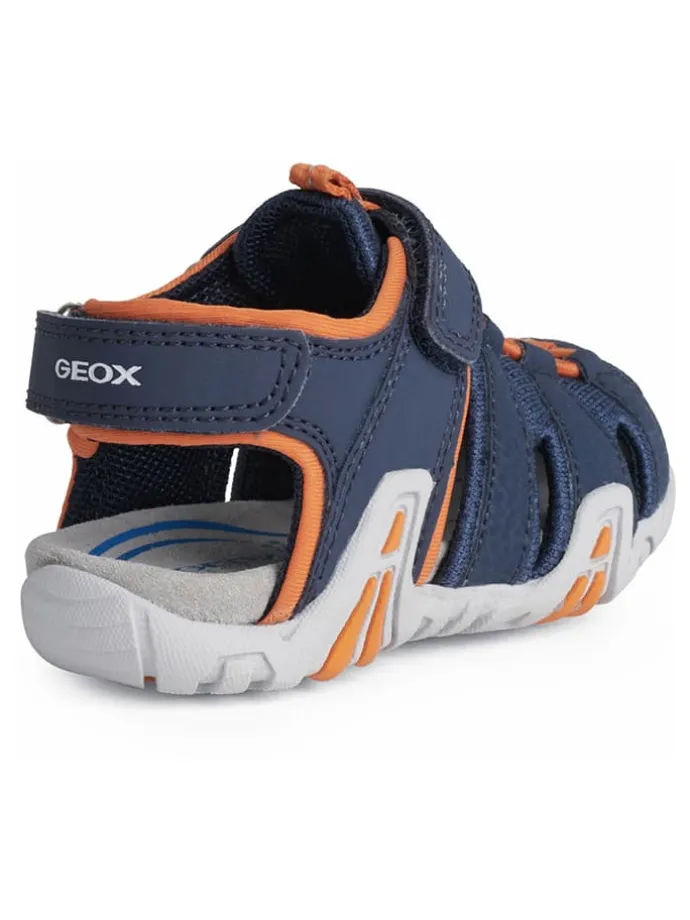 Halbsandalen "Kraze" in Dunkelblau/ Orange