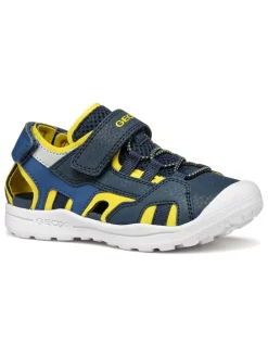 Halbsandalen "Vaniett" in Dunkelblau/ Gelb