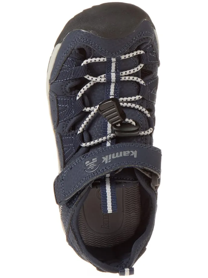 Halbsandalen "Wildcat" in Dunkelblau/ Grau