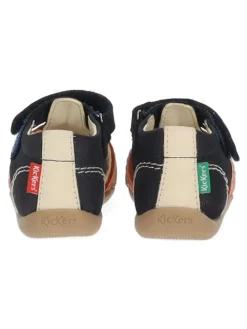 Halbschuhe in Blau/Beige