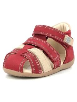 Halbschuhe in Rot/Beige