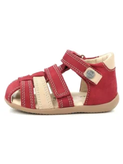 Halbschuhe in Rot/Beige