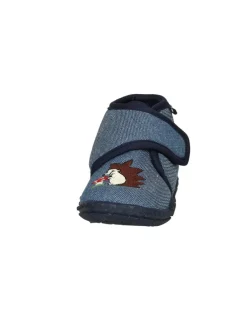Hausschuh Igel in Jeansblau