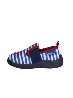 Hausschuh maritim in Marine/weiß