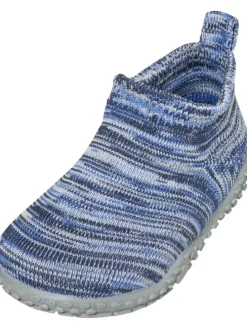 Hausschuh Strick in Blau