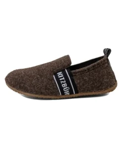 Hausschuh T-Modell Filz in Dark oak