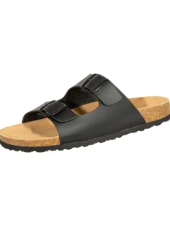 Hausschuhe ® Bioline-Pantolette in schwarz