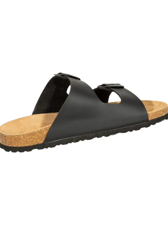 Hausschuhe ® Bioline-Pantolette in schwarz