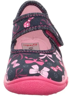 Hausschuhe "Belinda" in Dunkelblau/ Pink