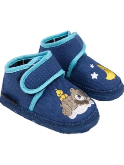 Hausschuhe "Bärchen" in Dunkelblau