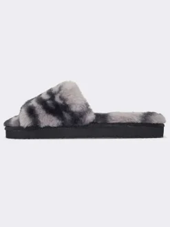 Hausschuhe "Fur 2 Tone" in Grau/ Schwarz