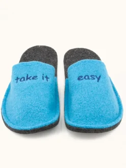 Hausschuhe "Happy" in Hellblau