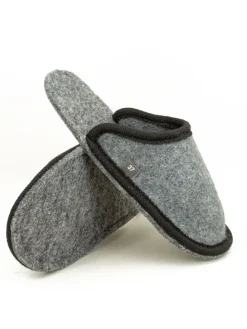 Hausschuhe "Hubi" in Grau/ Schwarz