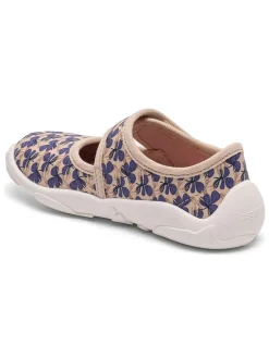 Hausschuhe in Beige/ Blau