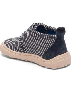 Hausschuhe in Dunkelblau/ Weiß