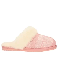 Hausschuhe in Rosa/ Creme