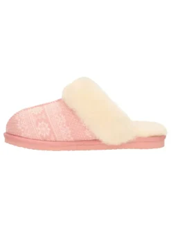 Hausschuhe in Rosa/ Creme