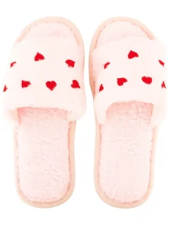 Hausschuhe in Rosa/ Rot
