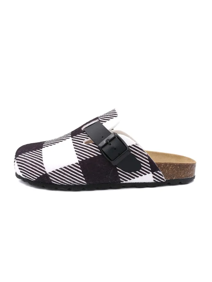 Hausschuhe in Schwarz/ Weiß