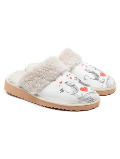 Hausschuhe in Weiß/ Bunt