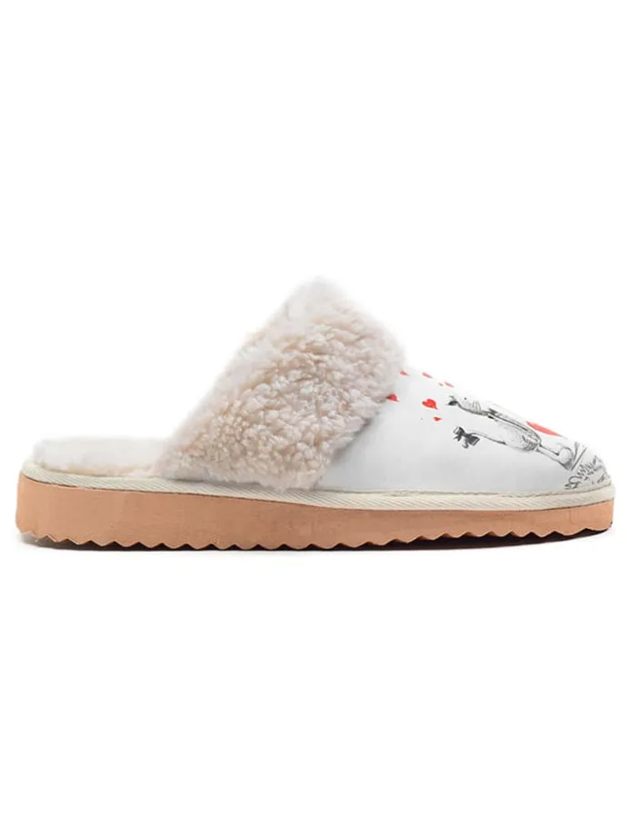 Hausschuhe in Weiß/ Bunt