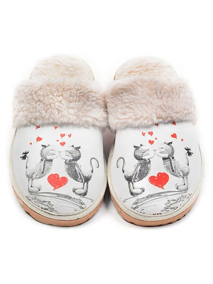 Hausschuhe in Weiß/ Bunt