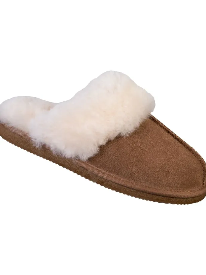 Hausschuhe Lammfell in Braun