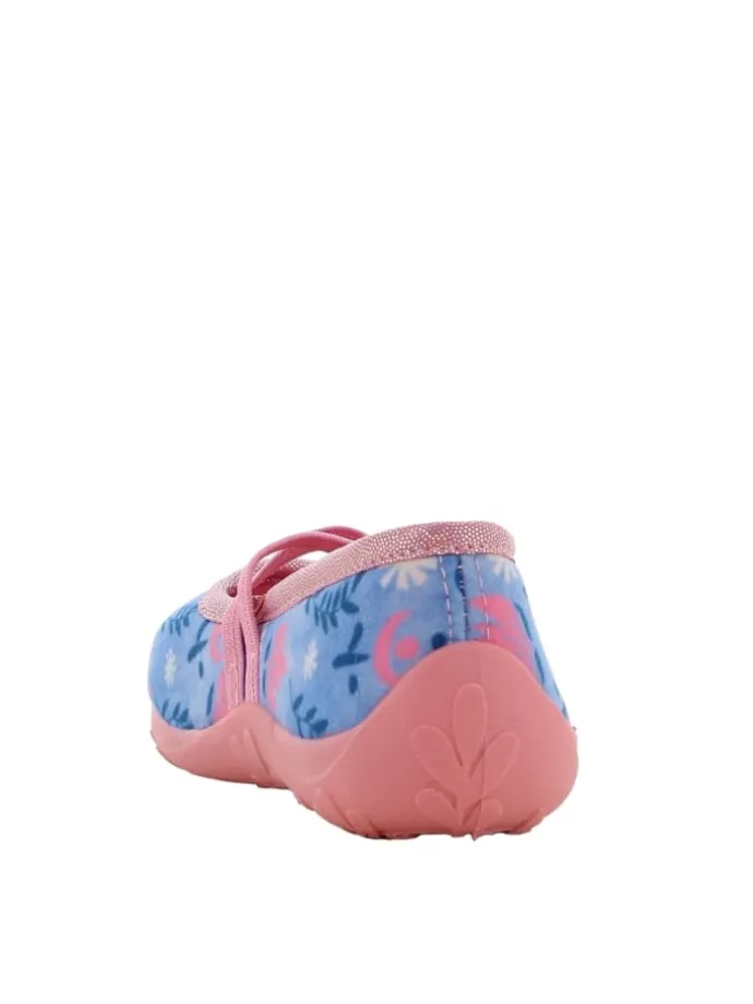 Hausschuhe mit Frozen Anna und Elsa Motiv, in Blau, Ballerina design