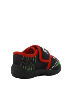 Hausschuhe mit Marvel Spiderman Motiv, in Schwarz, mit Klettverschluss